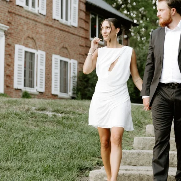 Meshki White Backless Draped Mini Dress - Picture 4 of 5